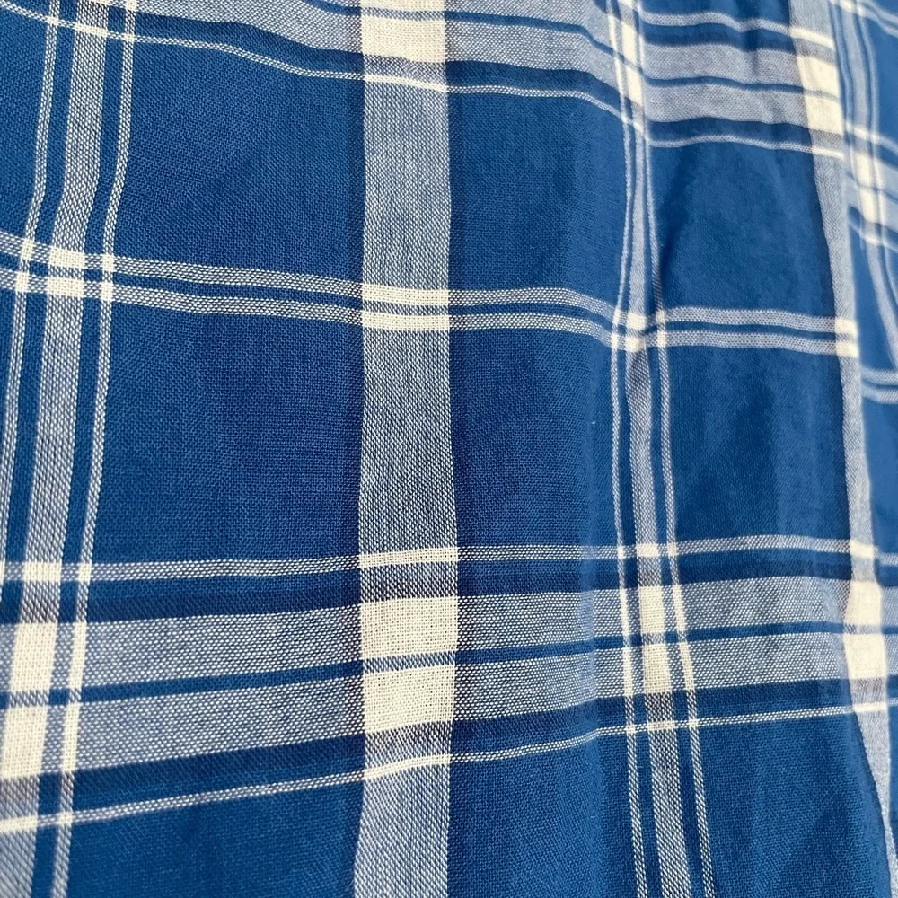 NWT Abercrombie Kids Blue Lightweight Checkered Flannel Shirt 100% Cotton